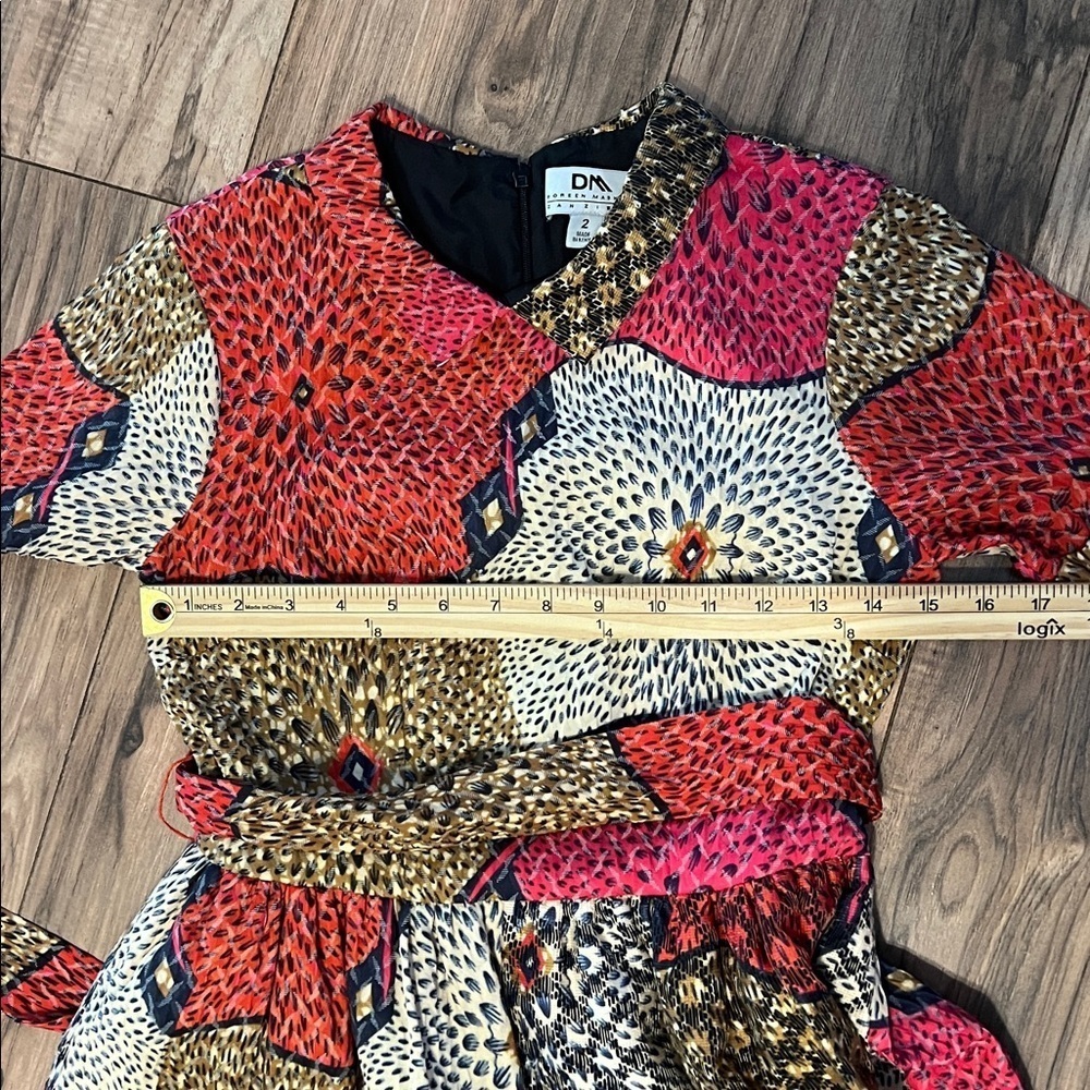 Anthropologie Doreen Mashika Legend & Song Dutch Wax Pili Dress Sz 2 Multicolor - Picture 6 of 13